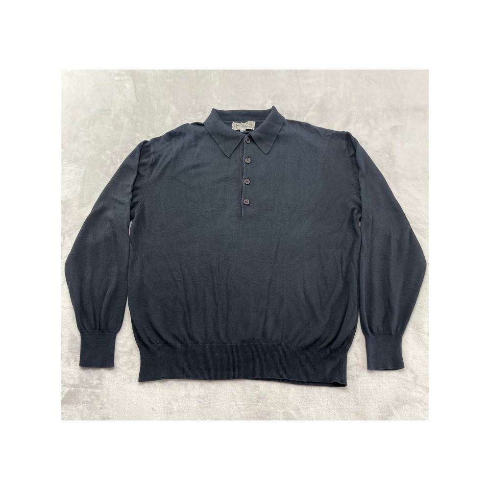 Mondo di Marco Polo Sweater Men Medium Black Made in Italy Knit Long Sleeve City